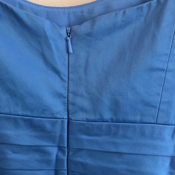 David’s Bridal Formal Dress Cornflower Blue Spaghetti Strap Wedding Bridesmaid 6 - Picture 4 of 5